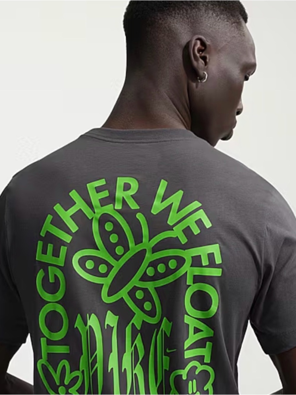 Nike Black Short-Sleeve Tee with Neon Green We all float logo